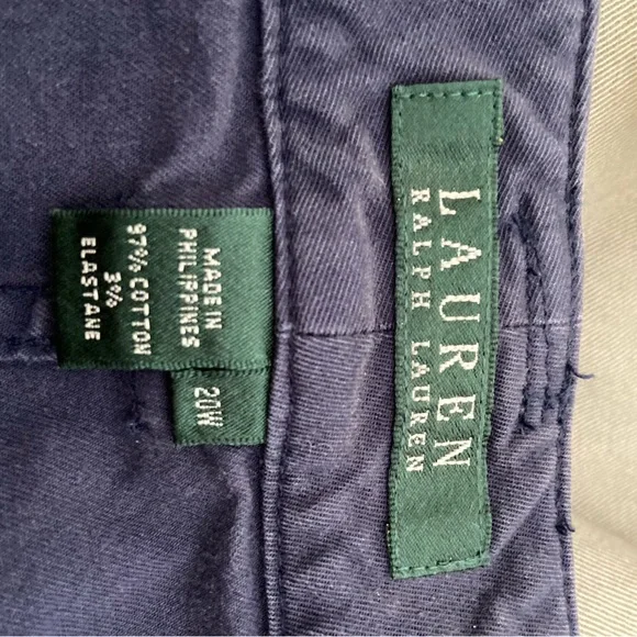 3 Pair of Ralph Lauren Women’s Capris Sz 20W Blue, Khaki, Olive - Picture 3 of 16